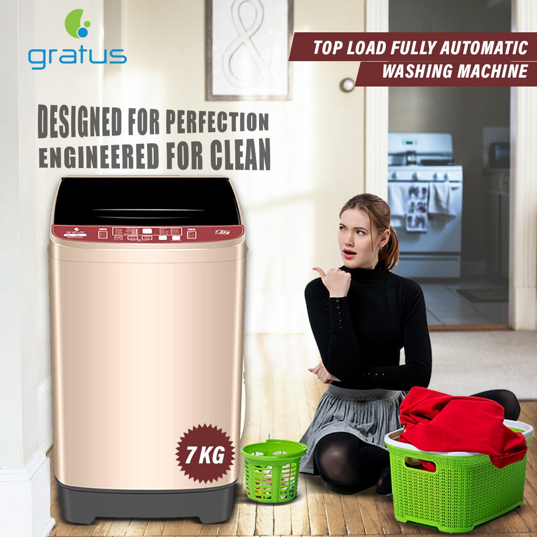 Gratus 7 KG Fully Automatic Top Load Washing Machine, 1-Year Full Warranty, Model- WX071FCDX