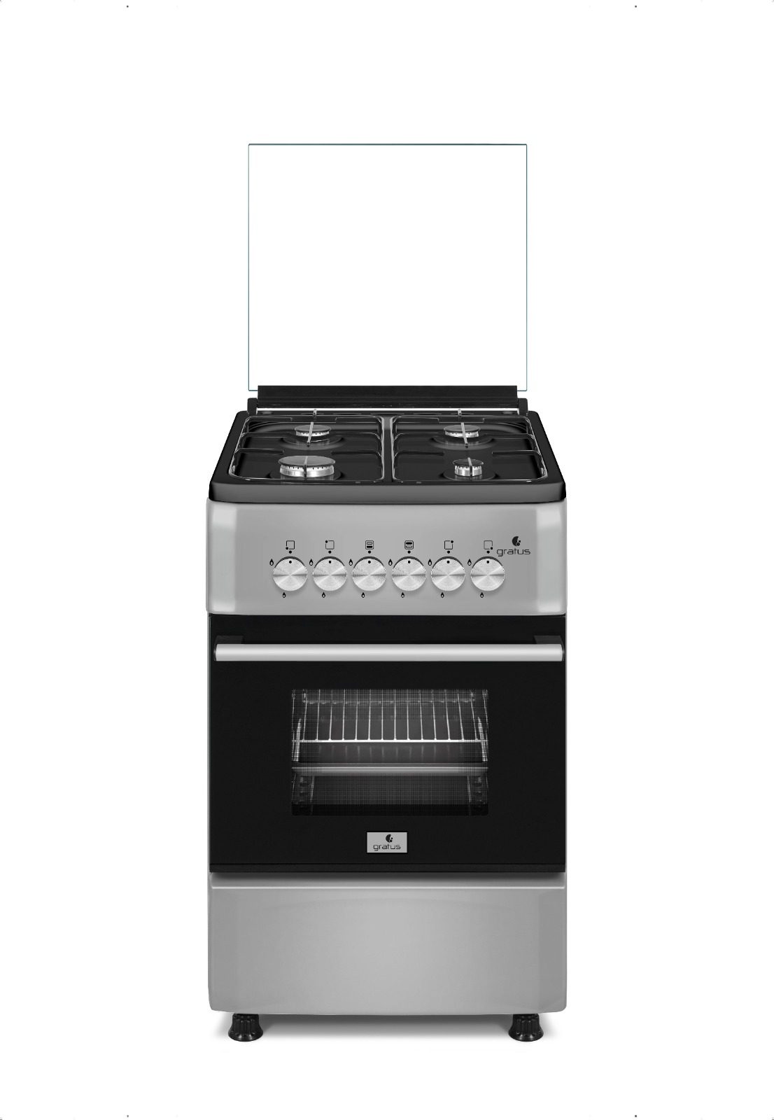 Gratus 50×50 Free Standing Cooker with Two Euro Burners and 2 Hot Plate, Model- GGR54HTFTS