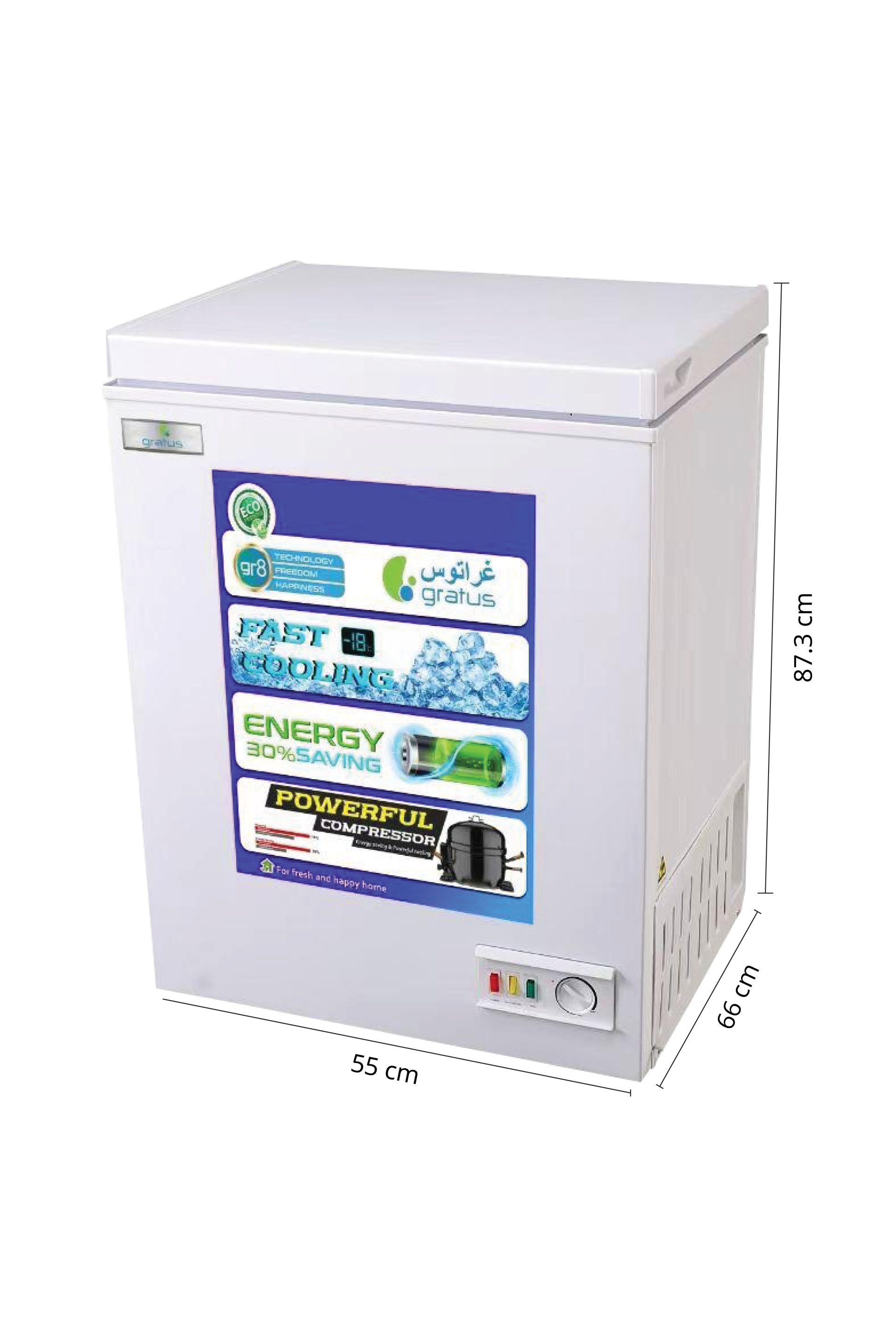 Gratus 150 L Single Door Tropicalized Chest Freezer with External Handle, Inner shelf, Lock & Key, Internal LED, 1-year Unit and 2-years compressor warranty, Model- GFZ150FCDX1