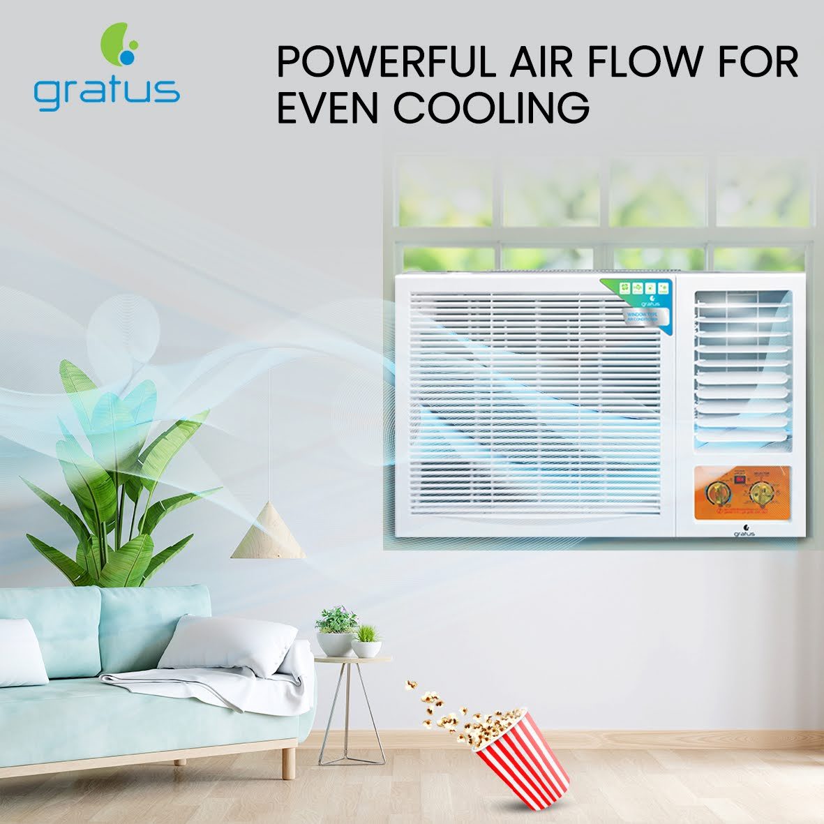 Gratus 2 Ton Window Air Conditioner | Heavy-Duty Rotary Compressor | R410A Refrigerant | GWAC245TRS