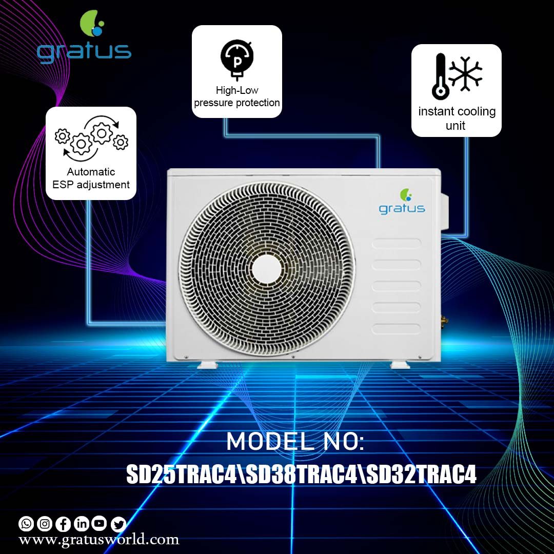 Gratus 3 Ton Duct Type Air Conditioner | T3 Tropicalized | Heavy-Duty Cooling | SD38TRAC4