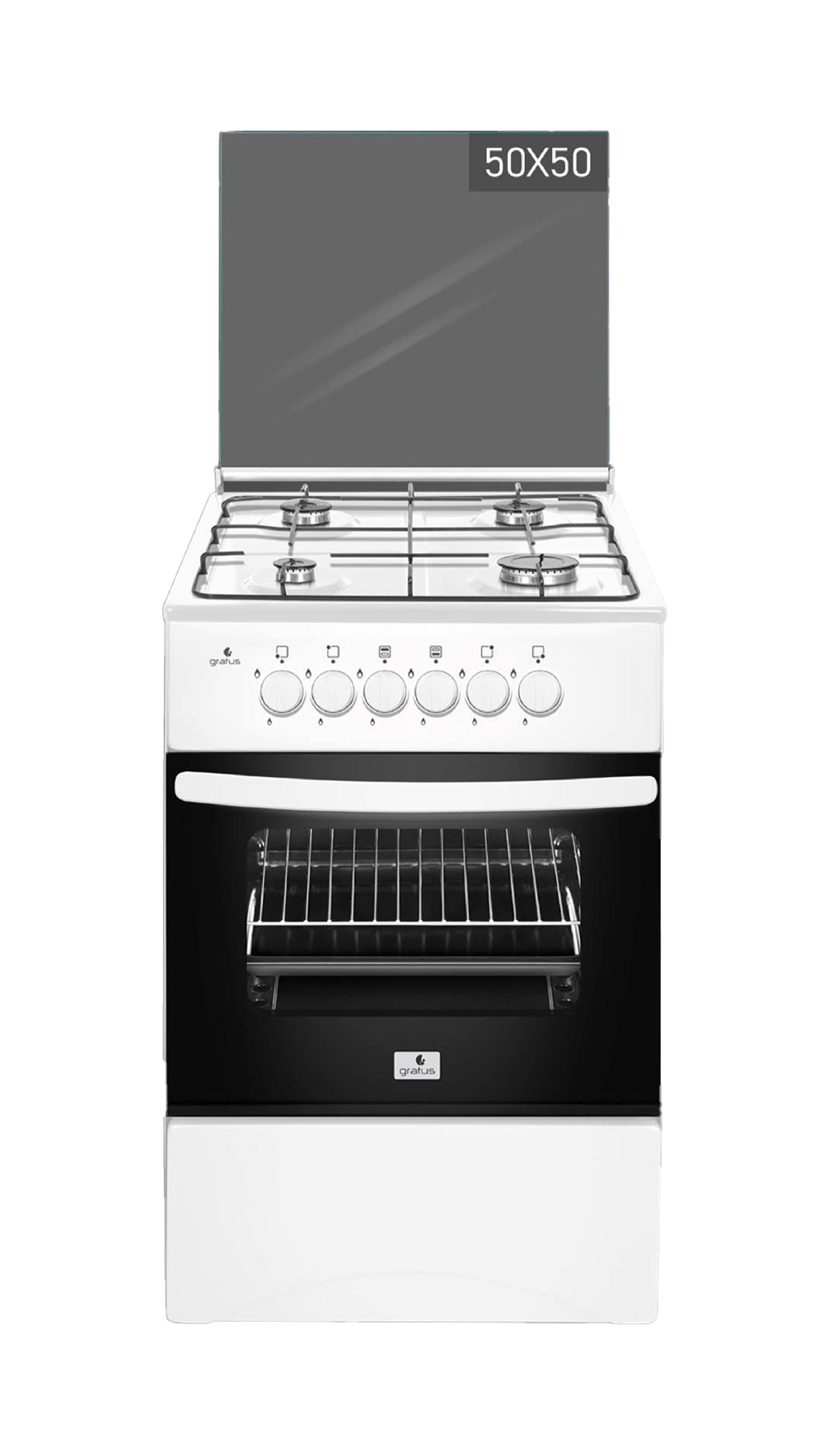 Gratus Classic Series 50×50 Full Gas Free Standing Cooker with Euro Burners, Model- GGR54FRTE