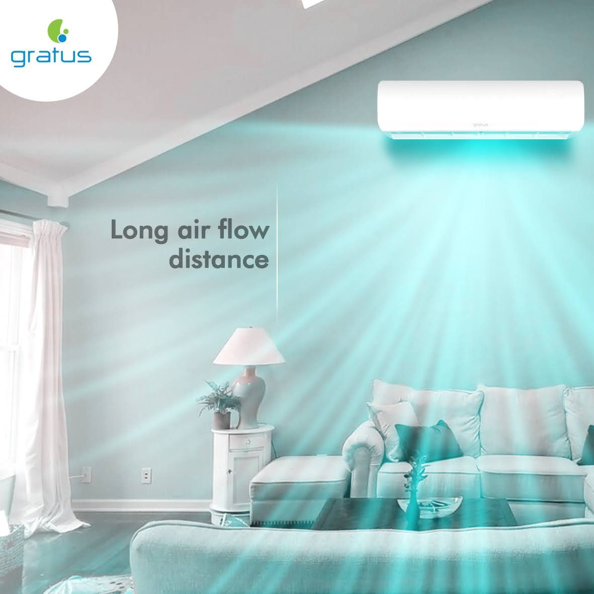 GRATUS 1 Ton 4 Way  Split Air Conditioner Rotary Type with Smart Function, R410a GAS, Model- GSCAC121SC