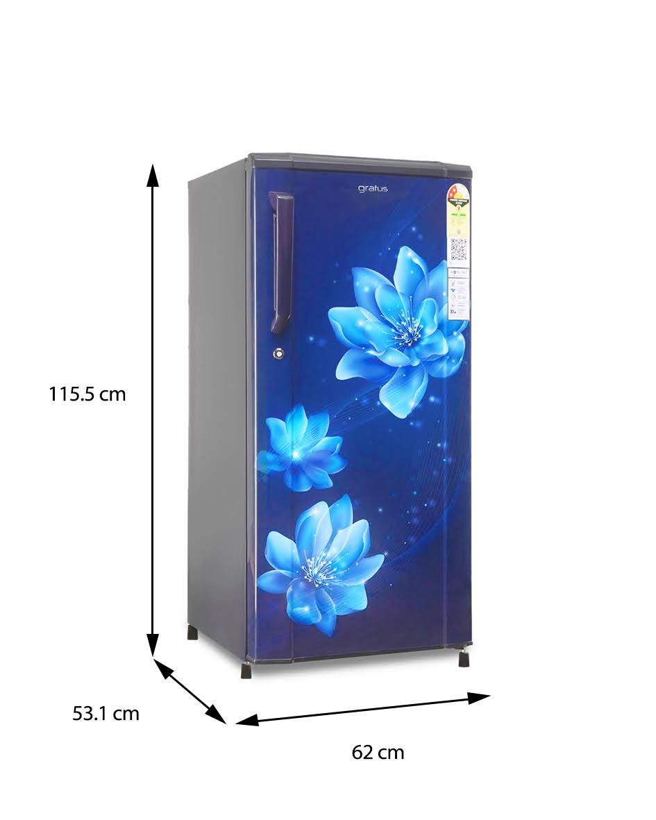 Gratus 246L Single Door Direct Cool Refrigerator (Marine Peony),1 Year Full & 5 Years Compressor Warranty, Model- GDCR246BHI