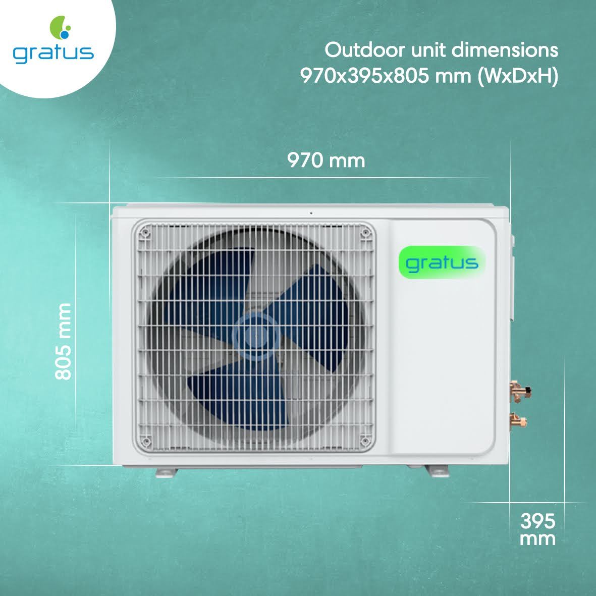 Gratus 38000 BTU, 3 Ton Heavy-Duty Piston Compressor, R410a GAS, Model- GSAC400C1AKK