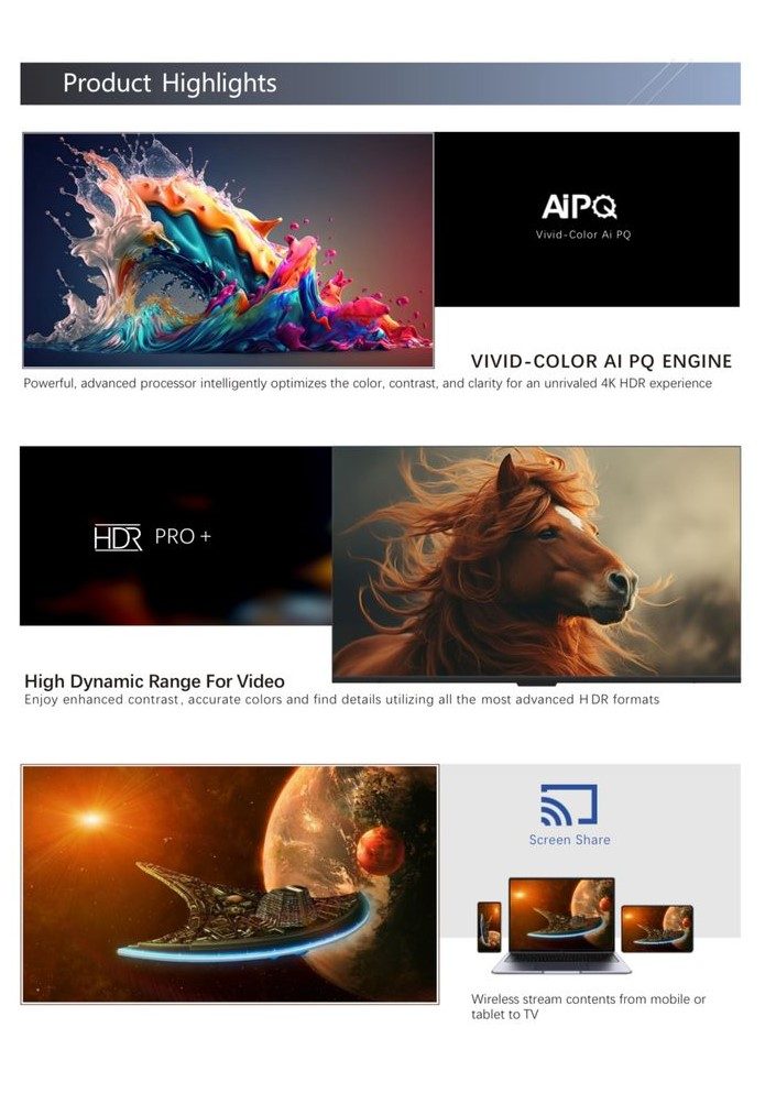 Gratus 100″ QLED Google powered 4K Edgeless UHD SMART TV with ThinQ AI, Quad Core Processor, Dolby Audio, ZBT Panel, Model- LT100QG63QE
