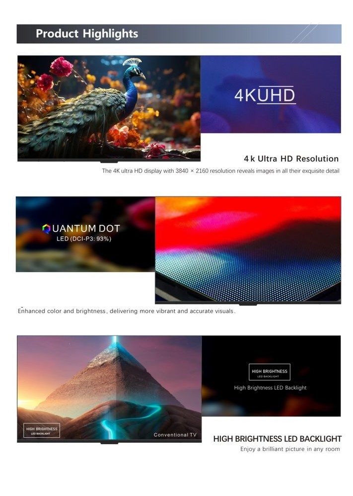 Gratus 100″ QLED WebOS powered 4K Edgeless UHD SMART TV with ThinQ AI, Quad Core Processor, Dolby Audio, ZBT Panel, Model- LT100QW524M