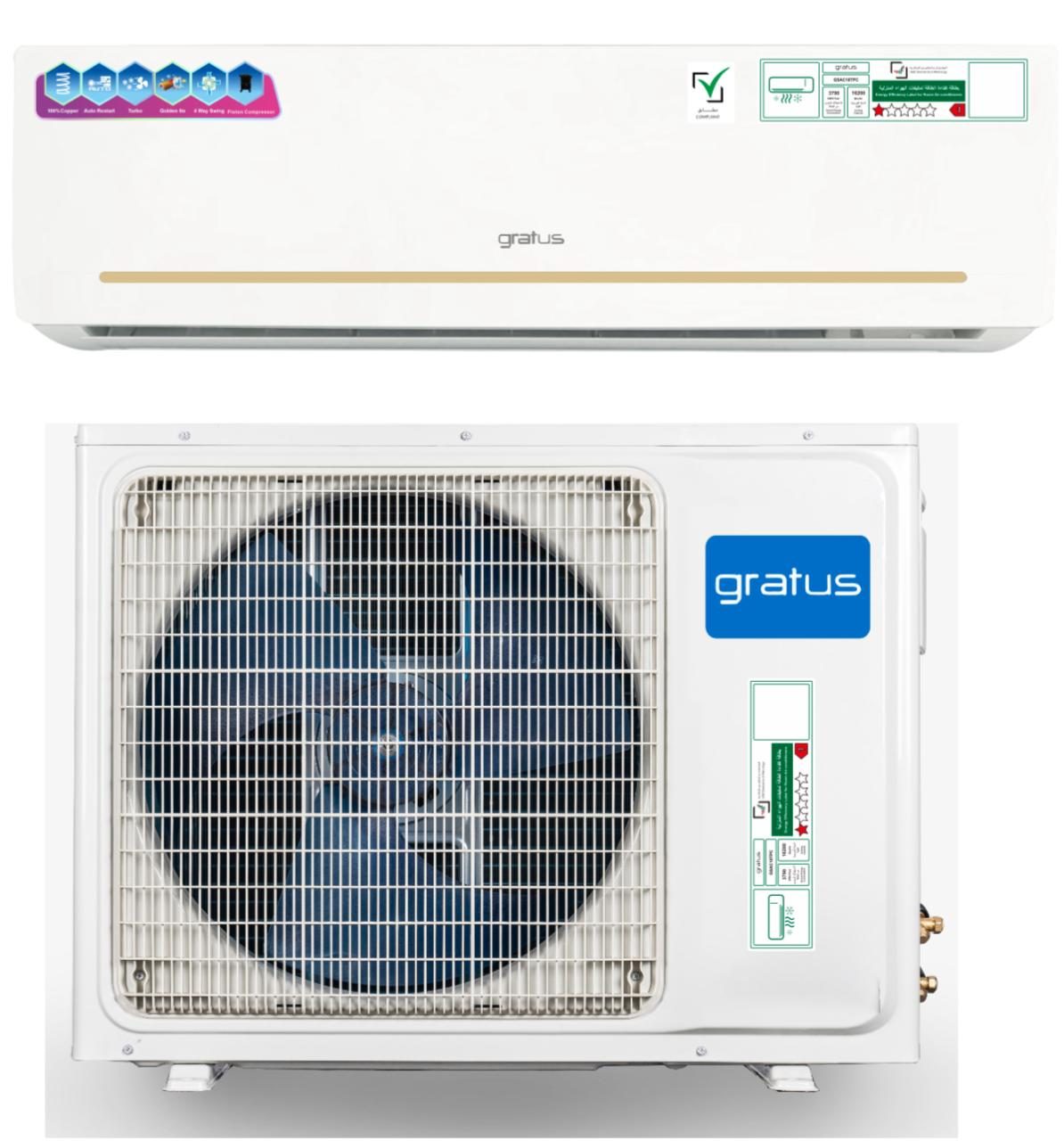 Gratus 2 Ton Split Air Conditioner | 24,500 BTU | R410A | GSAC24TPC