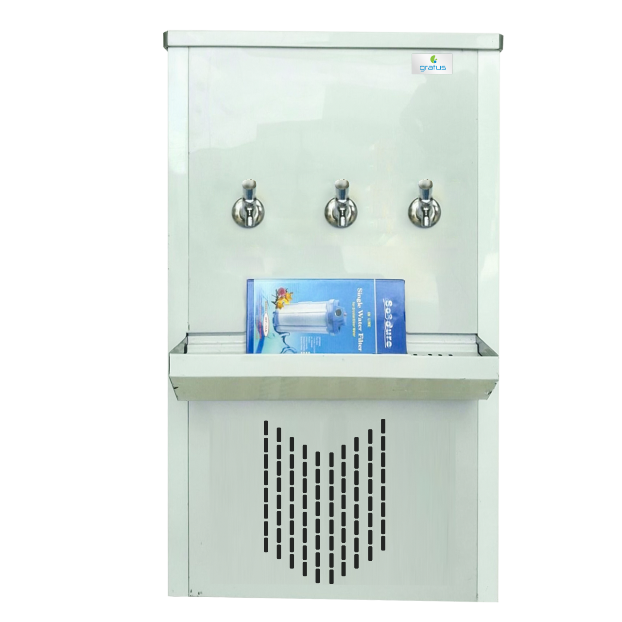 Gratus 3 Tap 45 Gallons Stainless Steel Commercial Water Cooler, 530W, 1-Year Warranty – Model GSD48T3