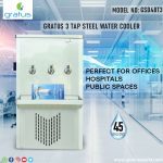Gratus 3 Tap 45 Gallons Stainless Steel Commercial Water Cooler, 530W, 1-Year Warranty – Model GSD48T3