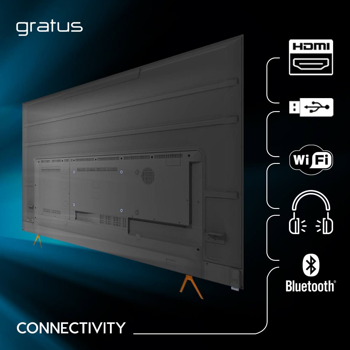 Gratus WebOS powered 4K Edgeless UHD 58"LED SMART TV with ThinQ AI, Quad Core Processor, Dolby Audio, Model- LT58W4K25IX1