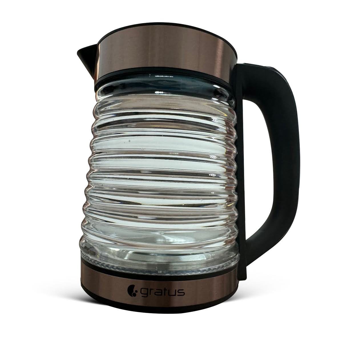 Gratus 1.8L Premium Borosilicate Glass Electric Kettle with 360° Cordless Base, LED Illumination, Auto Shut-Off & Boil Dry Protection – Model GKP3000