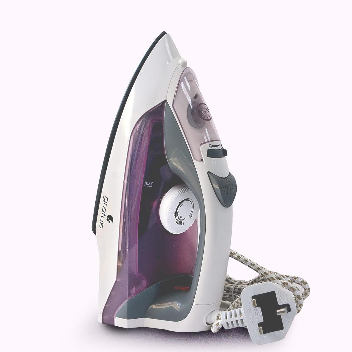 Gratus Steam Iron 1600W Ceramic Soleplate Dry Spray Steam GSI1600UC