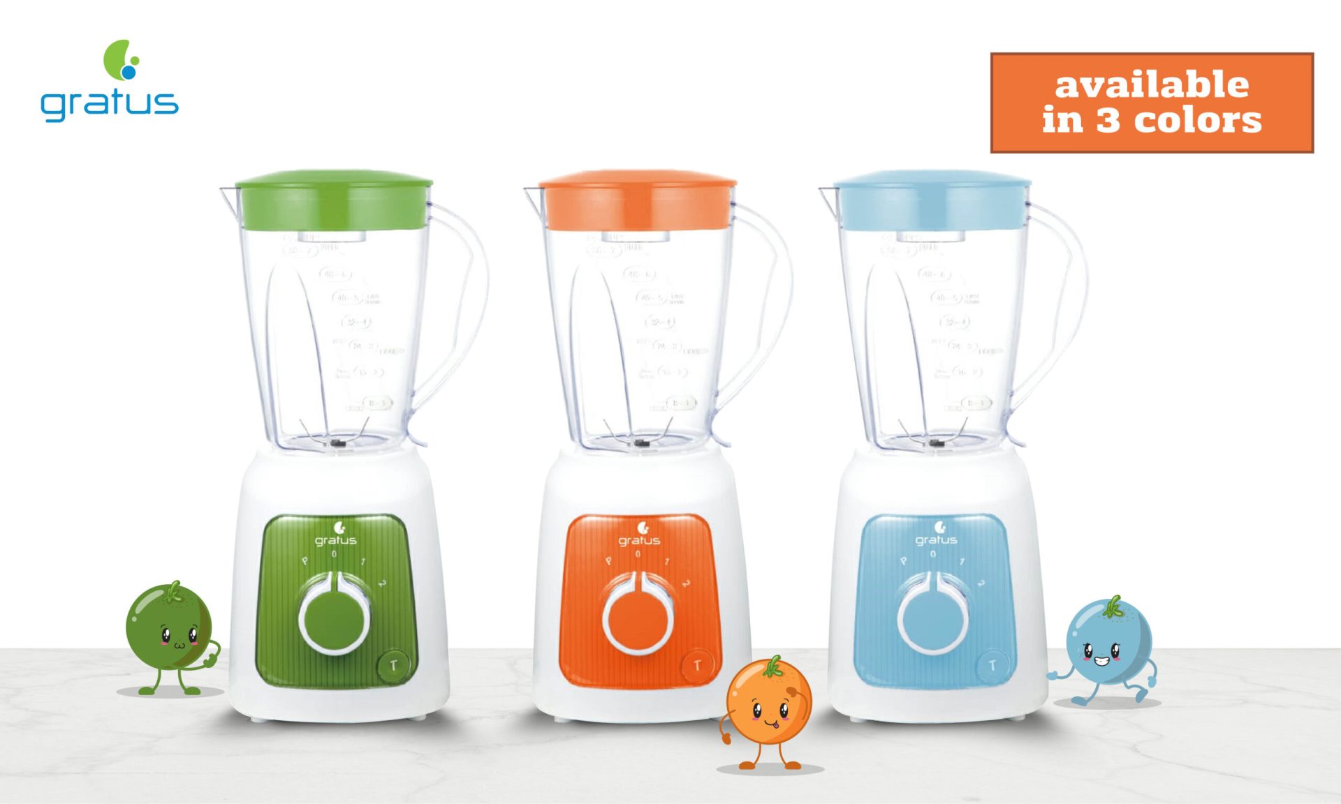 GRATUS BLENDER 1.6 ltr capacity Jar + 2 Mill Jars, Model- GBG3503TFC