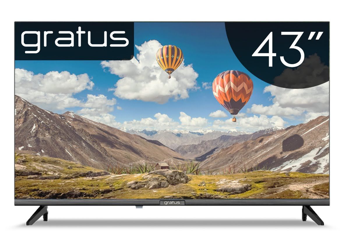 Gratus 43" Full HD Edgeless Smart TV, 2G8GB SUPER MEMORIA Smart With T2 /S2 (receiver Inbuilt), Android 12, Color Box, YouTube, Face Book, A+ Panel, Model- LT43A23H