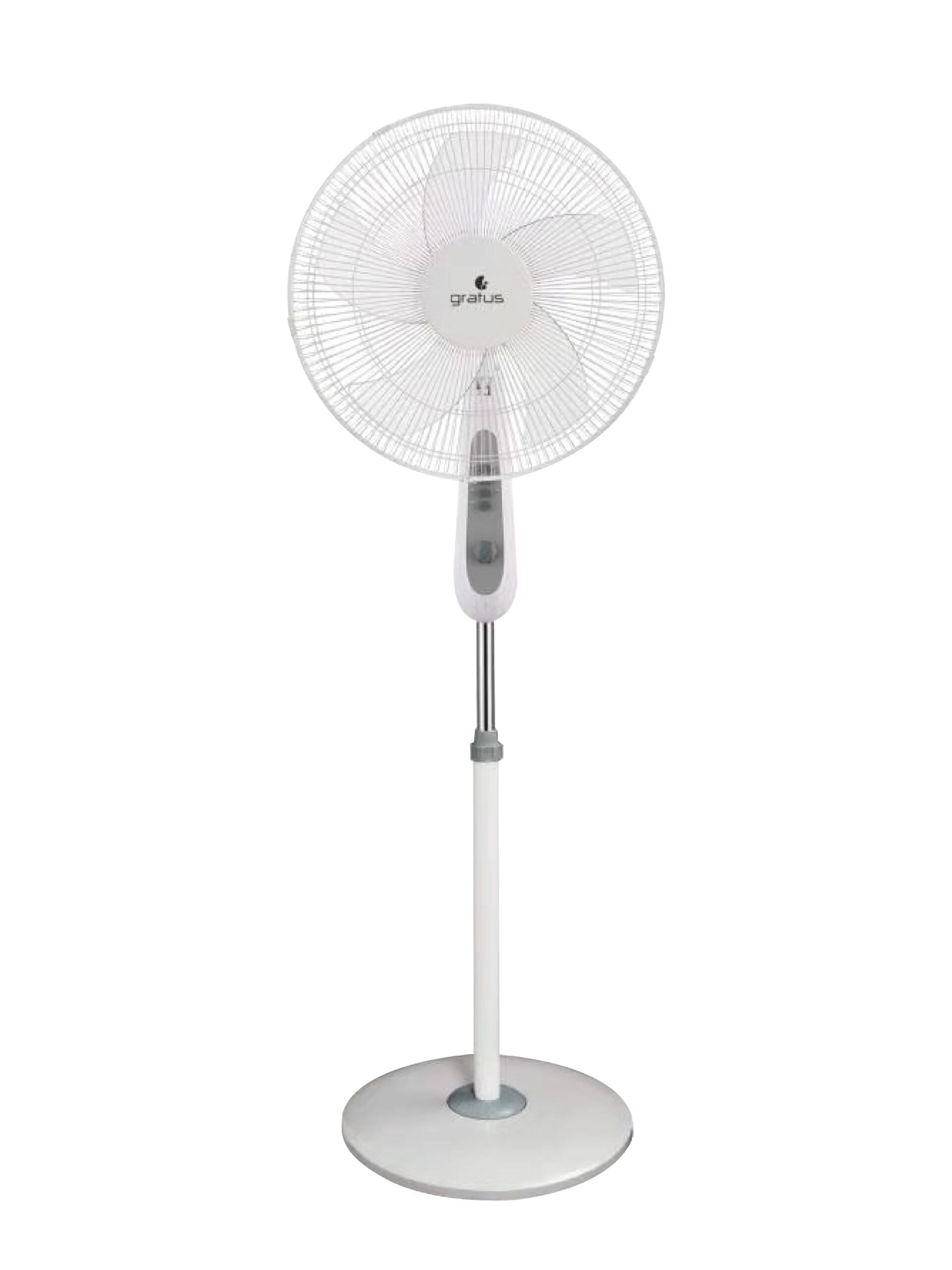 Gratus PEDESTAL 16 INCH STAND FAN, 5 AS BLADES, 45W, 2HRS TIMER, 1-YEAR WARRANTY, Model- GRSF20121HAHC