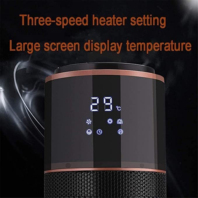 Gratus Tower Heaters 2000W with 3D flame effect, 3 speed settings, LED display, one button operation, Auto cut off, 1 Year warranty, Model- GPFH2002TC