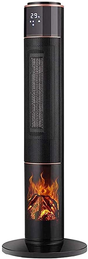 Gratus Tower Heaters 2000W with 3D flame effect, 3 speed settings, LED display, one button operation, Auto cut off, 1 Year warranty, Model- GPFH2002TC