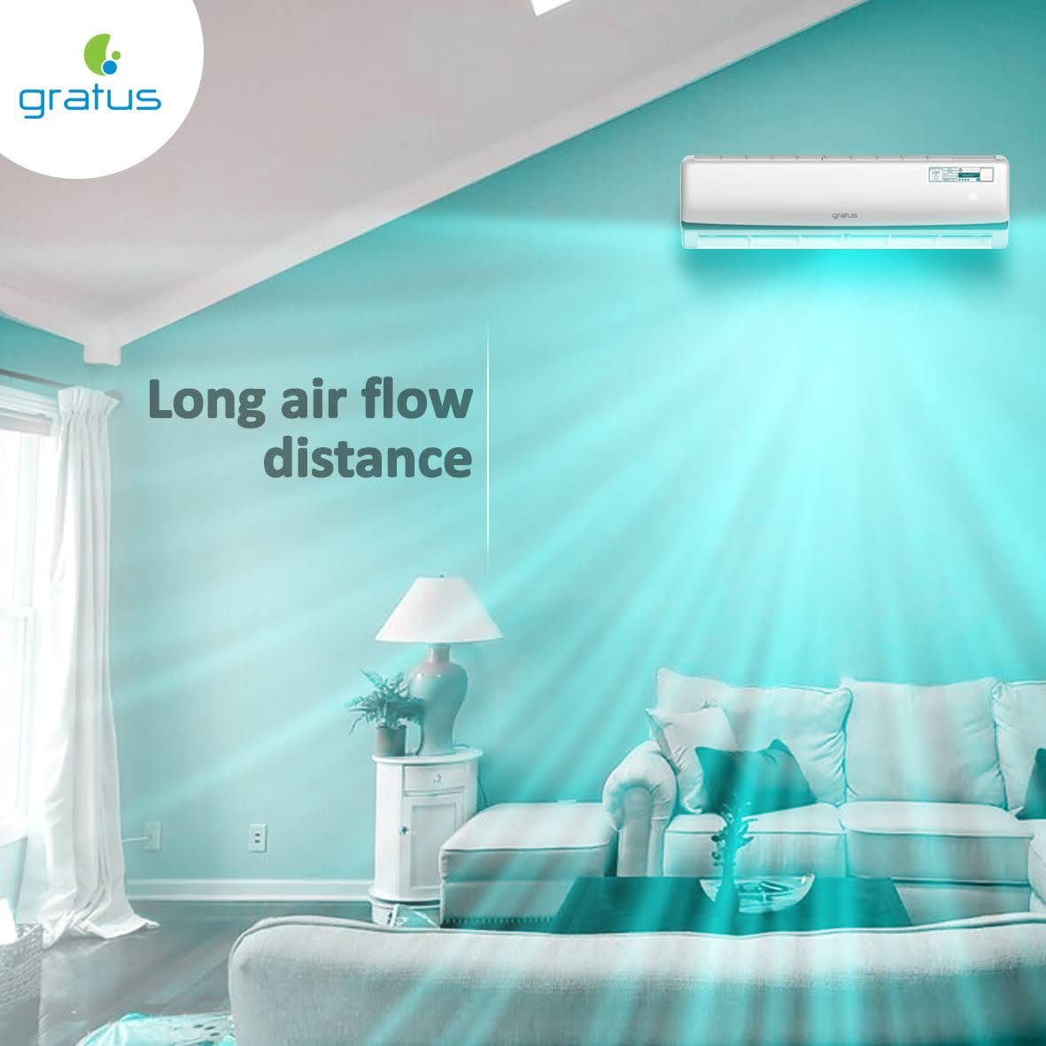 Gratus 30000 BTU 2.5 Ton Split Air Conditioner | T3 Tropicalized Compressor | 4-Way Cooling | GSACP320C1AKK