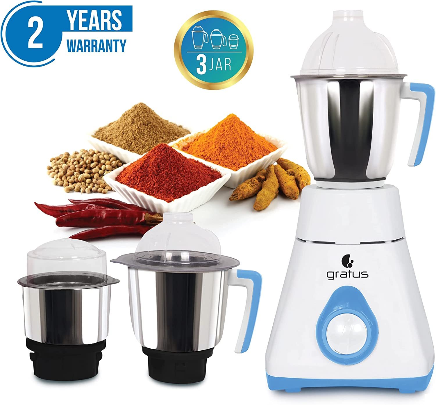 Gratus 800W Juicer Mixer Grinder, Model- GMG8003TI