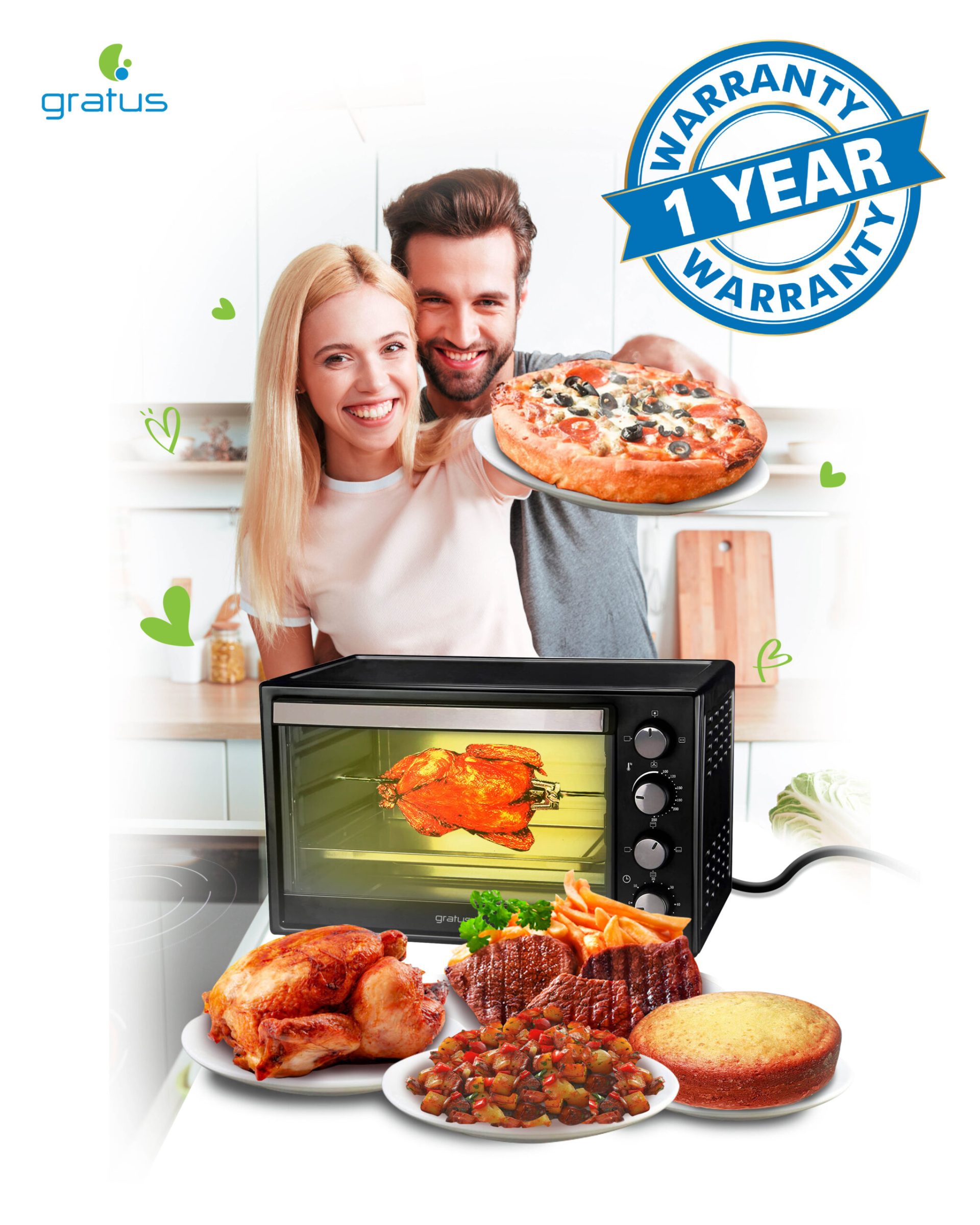 Gratus Oven Grill Toaster 60L- GOTG60TT