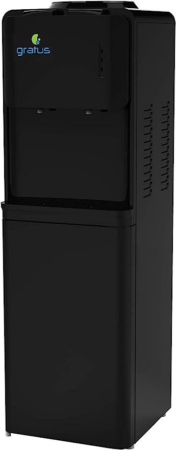 Gratus Hot & Cold Water Dispenser with Inbuilt Refrigerator & Storage Cabinet | 2 Tap Floor Standing Top Load | 1-Year Full & 2-Year Compressor Warranty | GWD501ACCFRB