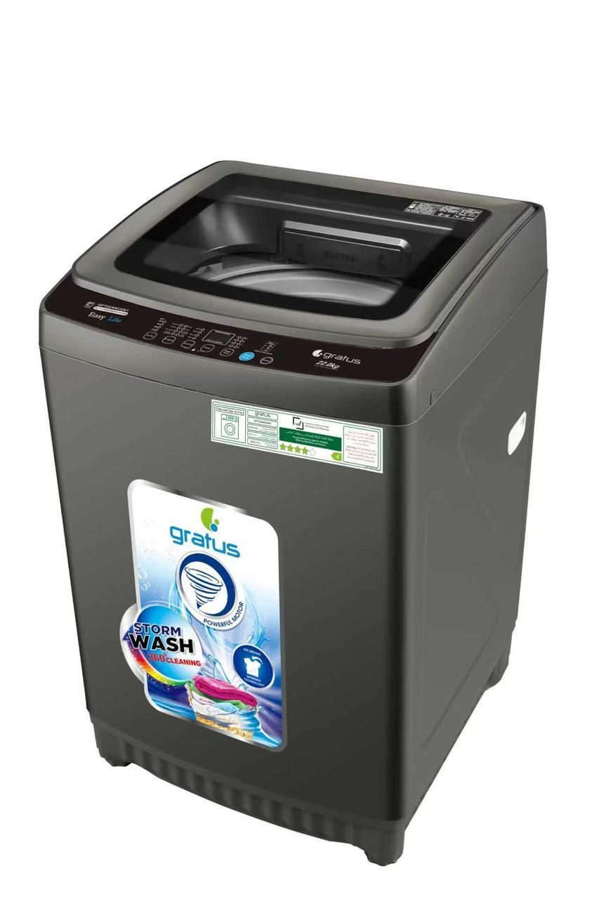 Gratus 22 KG Fully Automatic Top Load Washing Machine | 10 Wash Programs | Active Wash System | Stain Master Technology | Transparent Glass Lid | GFT22AKCDX1