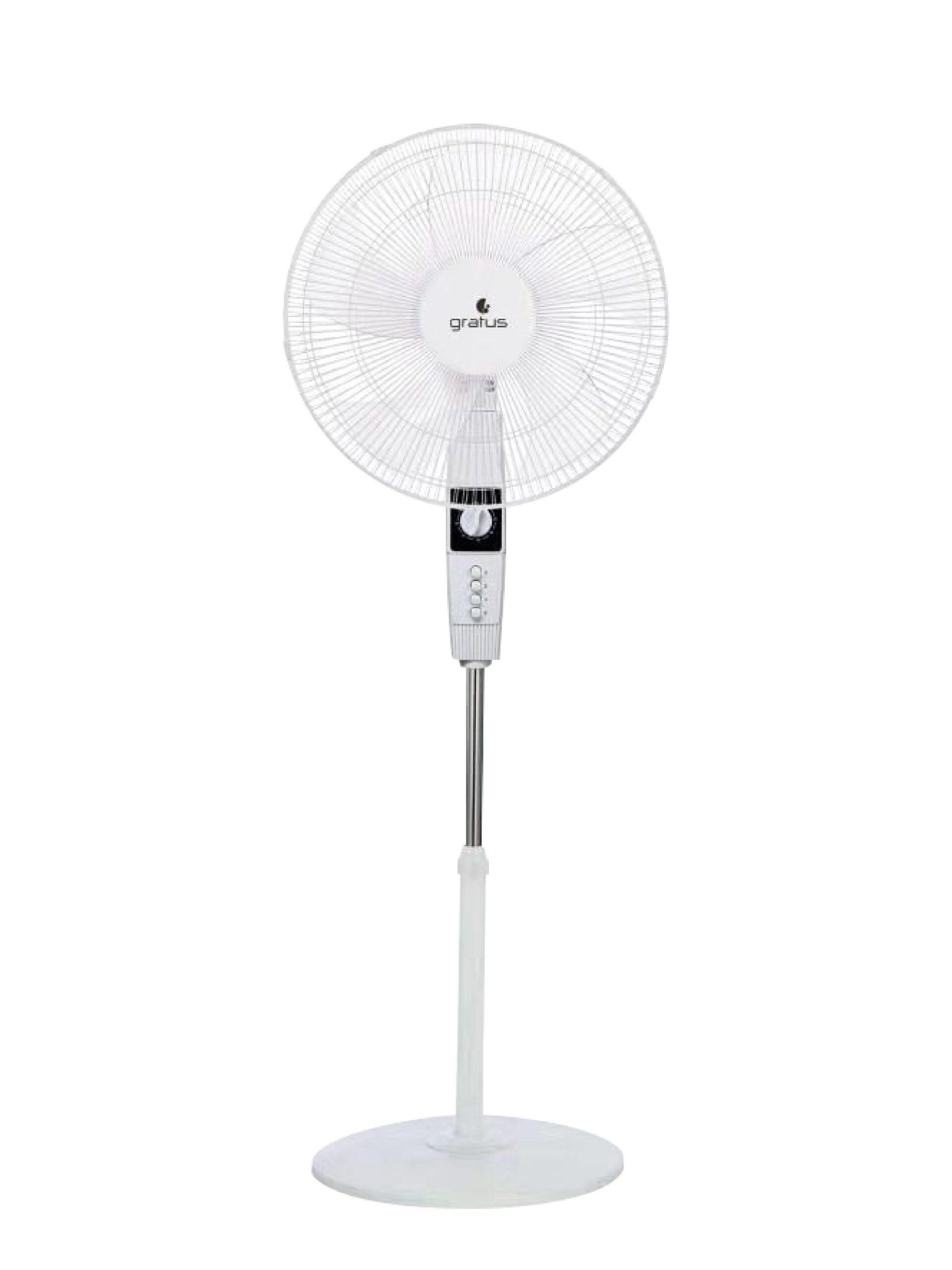 Gratus PEDESTAL 16 INCH STAND FAN, 5 AS BLADES, 45W, 2HRS TIMER, 1-YEAR WARRANTY, Model- GRSF20122HAHC