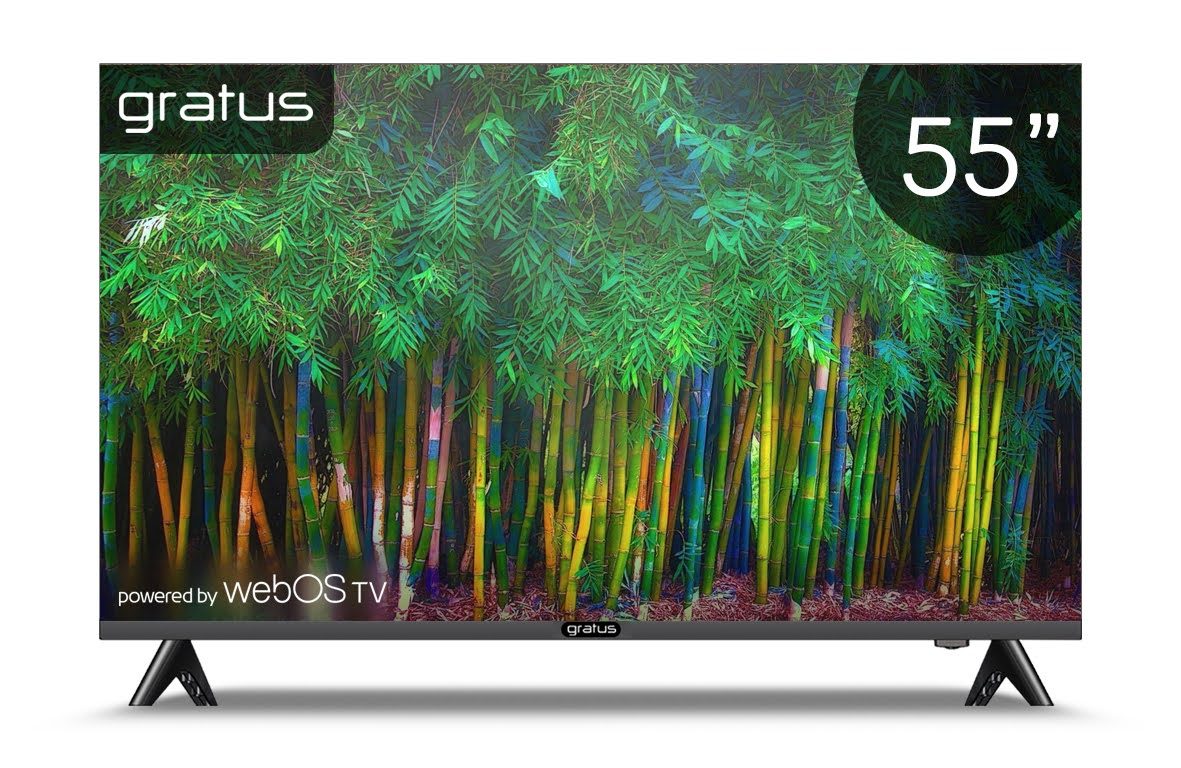 Gratus WebOS powered 4K Edgeless UHD 55"LED SMART TV with ThinQ AI, Quad Core Processor, Dolby Audio, Model- GTV4K55LCIJ