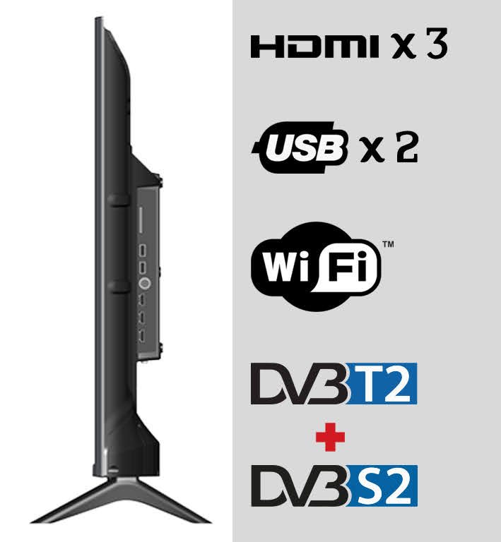 Gratus WebOS powered 4K Edgeless UHD 55"LED SMART TV with ThinQ AI, Quad Core Processor, Dolby Audio, Model- GTV4K55LCIJ