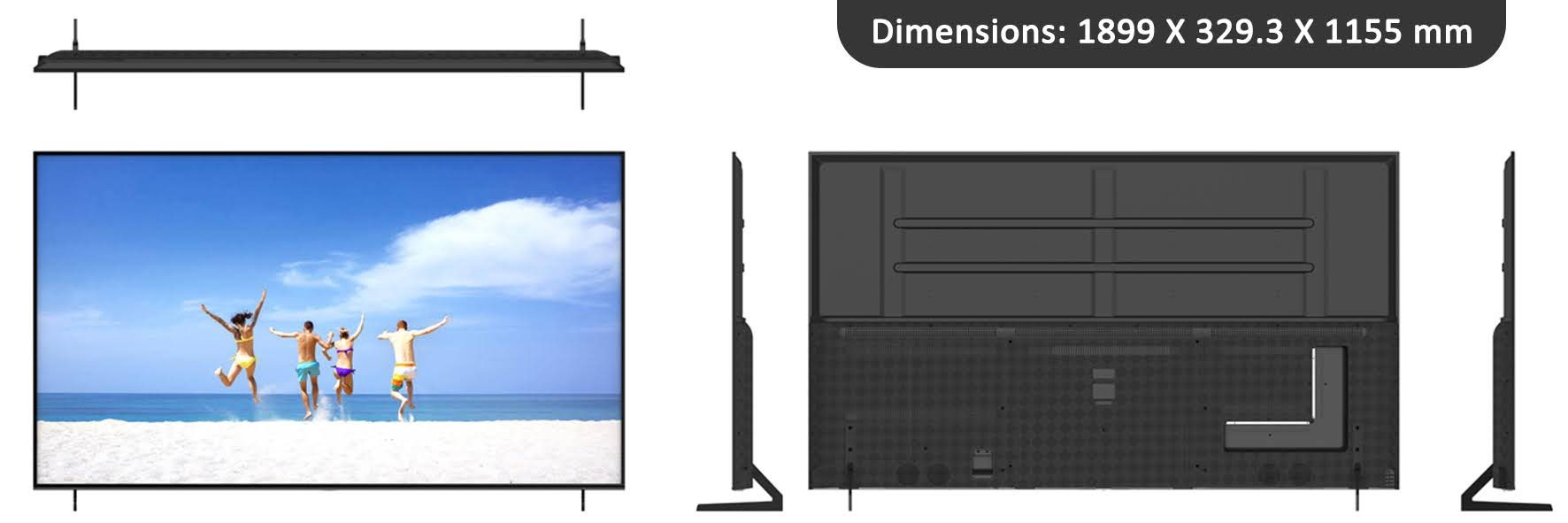 Gratus WebOS powered 4K UHD 85"Edgeless UHD TV with ThinQ AI, Quad Core Processor, Dolby Audio, Model- GTV4K85LCIJ