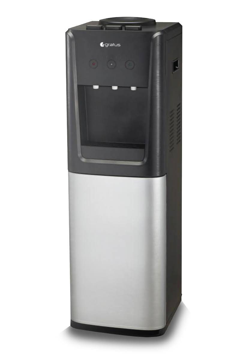 Gratus Hot & Cold 3 Tap Floor Standing Top Loading Water Dispenser With Refrigerator, 1 Year Full & 2 Year Compressor Warranty, Model-GWD801WFRW