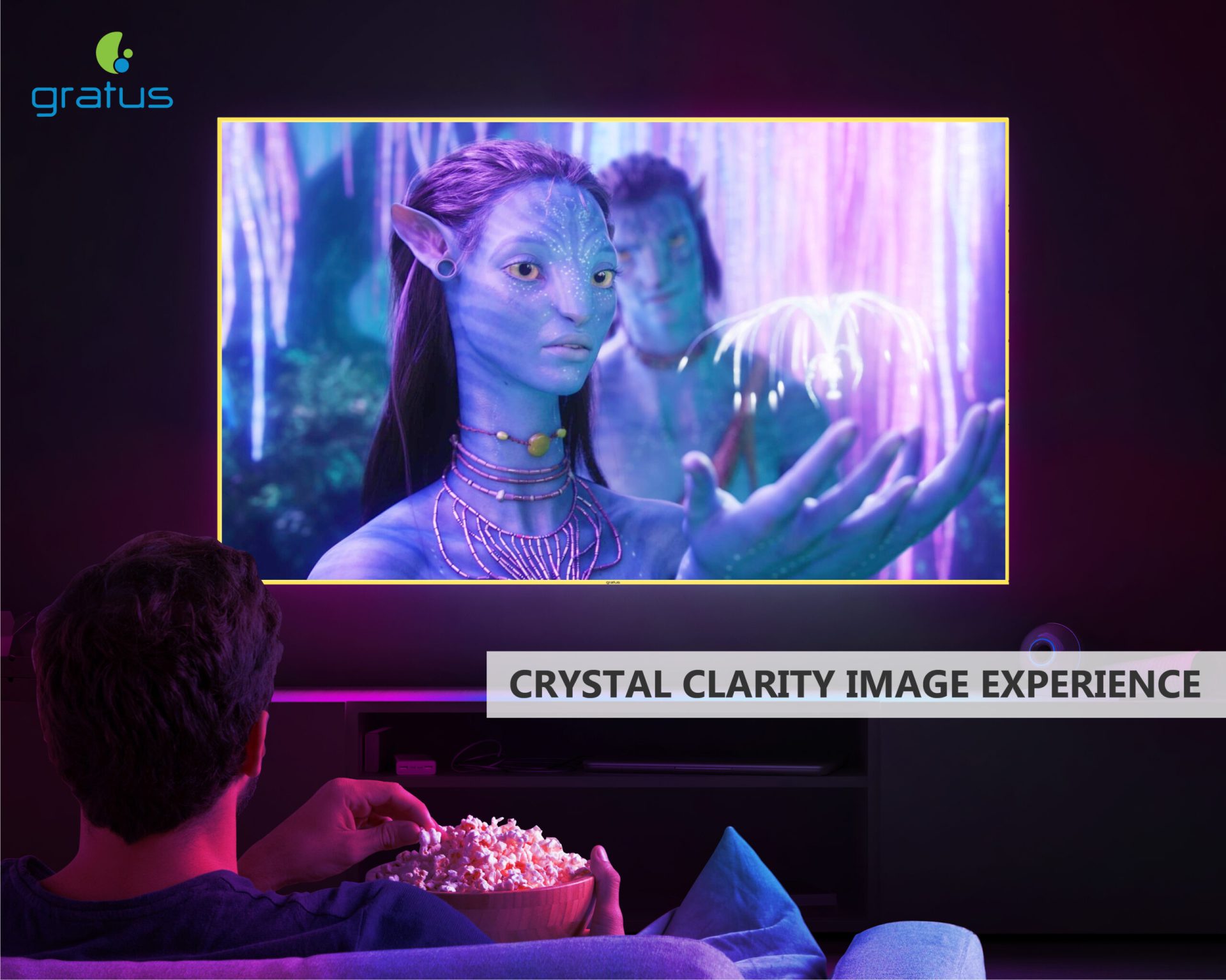 Gratus WebOS powered 4K UHD 75"LED SMART TV with ThinQ AI, Quad Core Processor, Magic Remote, Dolby Audio, Metal Frame, Model- GASULED75ACHD1