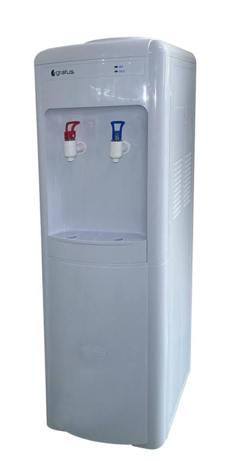 Gratus Hot & Cold 2 Tap Floor Standing Top Loading Water Dispenser with Cabinet | Compressor Cooling | 1-Year Full & 2-Year Compressor Warranty | GWD102AWDX