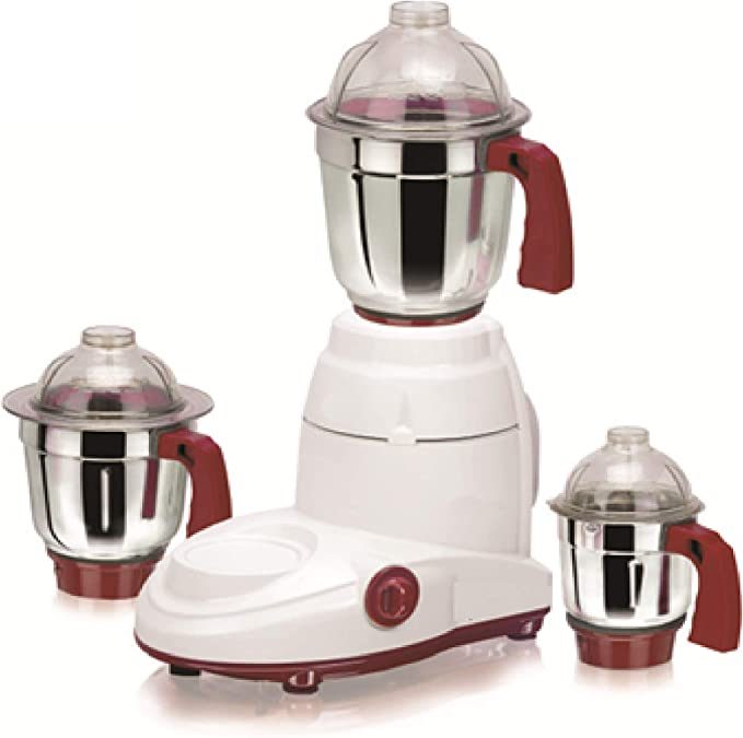 Gratus 600 Watts Mixer Grinder With 3 Strong Steel Jars, Powerful Copper Motor, Overload Protection, 2 Years Warranty, Made in India Model- GBG6003LI