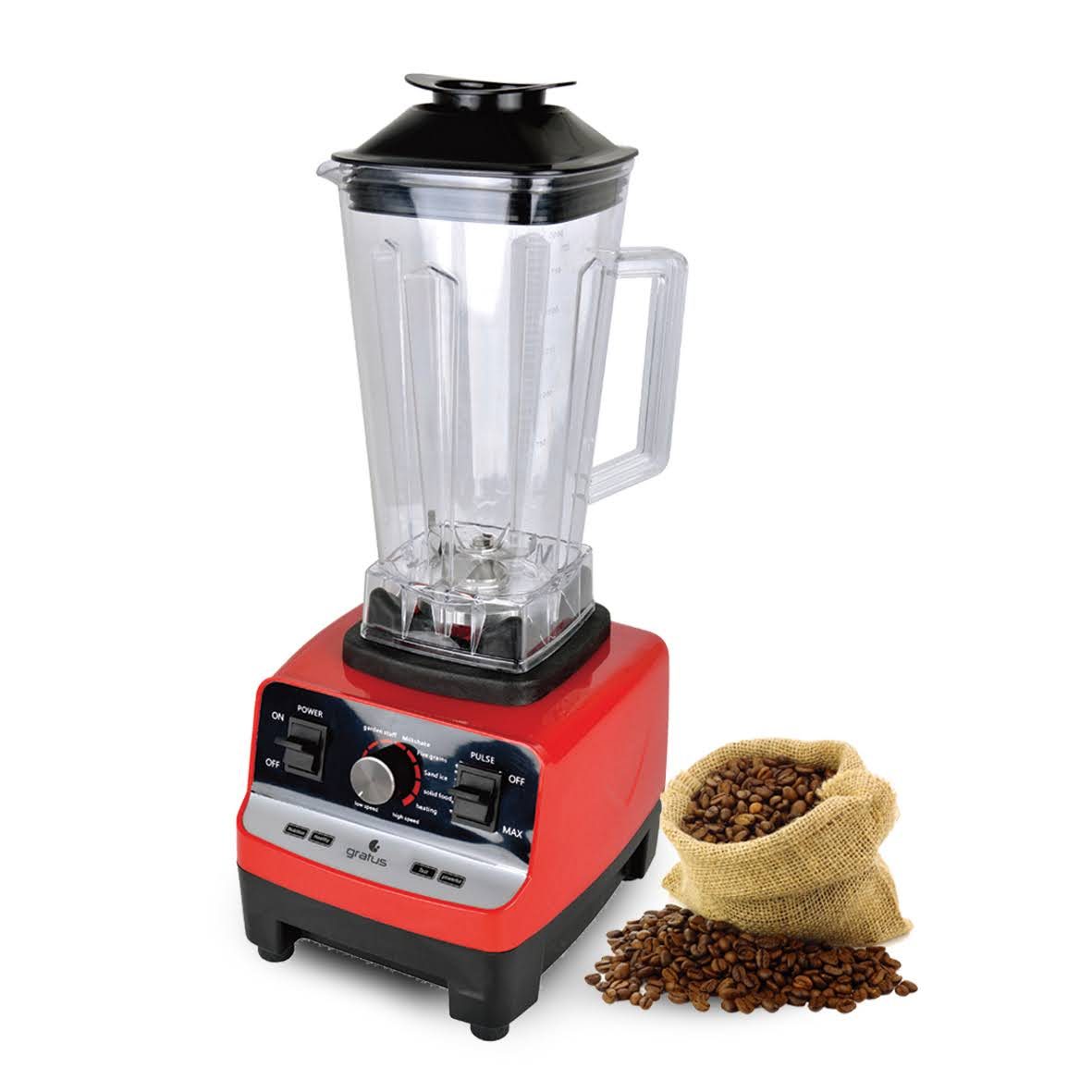 Gratus Heavy Duty blender 1500W with copper motor, 2L pc jar, 6pc ice crushing blades, overheat protection, stepless speed regulation, Model- GCB7002FAF