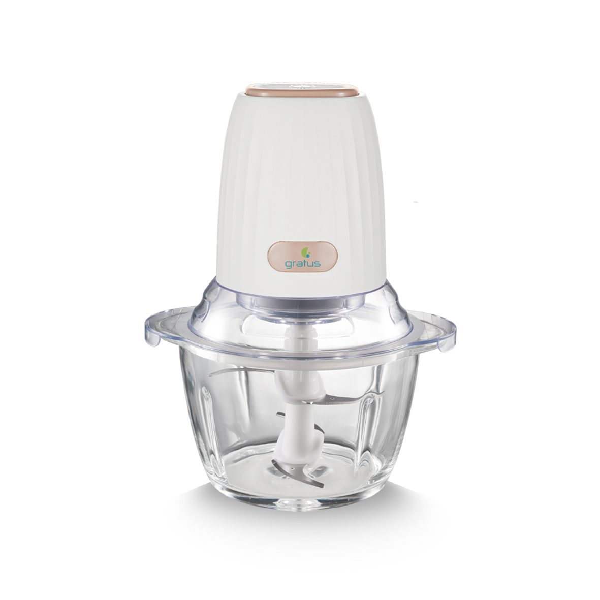 Gratus Food Chopper 350 Watts With 2 Liter Capacity, 2 Speed Control, Glass Bowl, Stainless Steel Blades X 4, Easy to Clean, Model- GFC4002FC