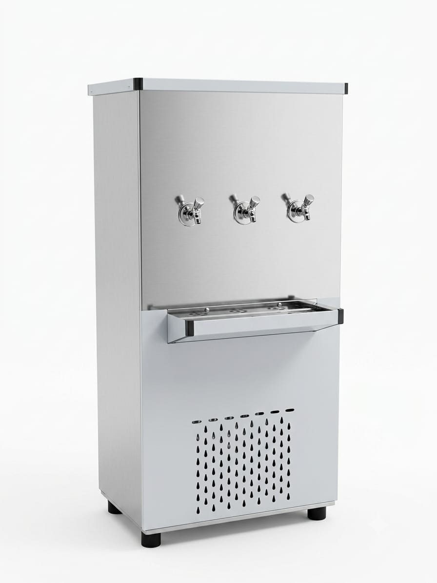 Gratus 45 Gallon 3 Tap Stainless Steel Commercial Water Cooler, Heavy-Duty Cooling, 530W, 1-Year Warranty, Model - GSD46MT3