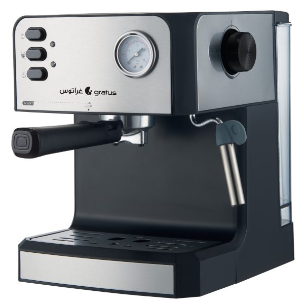 Gratus 850 Watts Espresso Coffee Maker with 20-bar high-pressure pump, 1.6L Detachable Water Tank, Model-GCM620DXFS